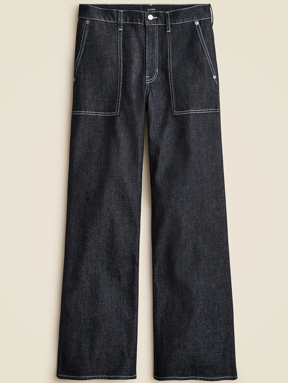 NWT J.Crew Petite Camp-Pocket Wide-Leg Jeans Dark Wash SIZE 32 PETITE
